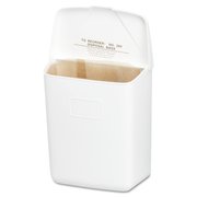 Hospeco 1 gal Rectangular Prism Trash Can, White, Top Door, PPC Plastic 250-201W